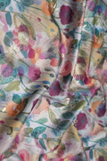 Watercolor fabric Floral Print with Gold Metallic Accents- غاجي والا إكسبورت Gajiwala Export