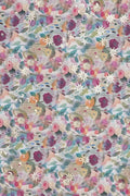 Watercolor fabric Floral Print with Gold Metallic Accents - غاجي والا إكسبورت Gajiwala Export