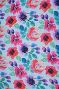 Watercolor Garden Floral Print Fabric with Crystal Centers - غاجي والا إكسبورت Gajiwala Export
