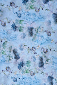 Watercolor Hydrangea Print Chiffon Fabric - غاجي والا إكسبورت Gajiwala Export