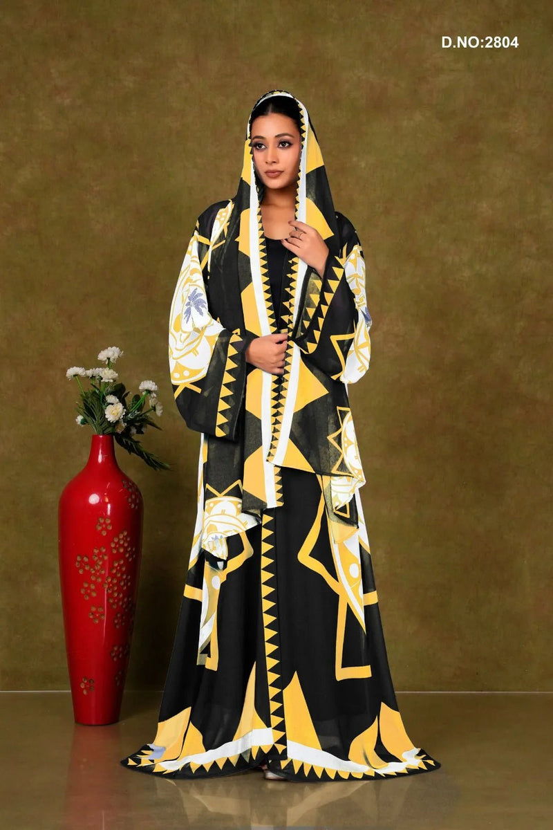 Weightless Chiffon Shrug with Bold Geometric Motifs - غاجي والا إكسبورت Gajiwala Export