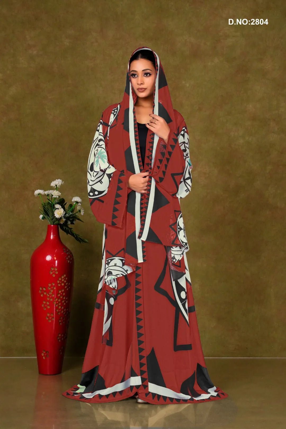 Weightless Chiffon Shrug with Bold Geometric Motifs - غاجي والا إكسبورت Gajiwala Export