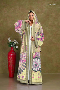 Weightless Chiffon Shrug with Geometric Florals - غاجي والا إكسبورت Gajiwala Export