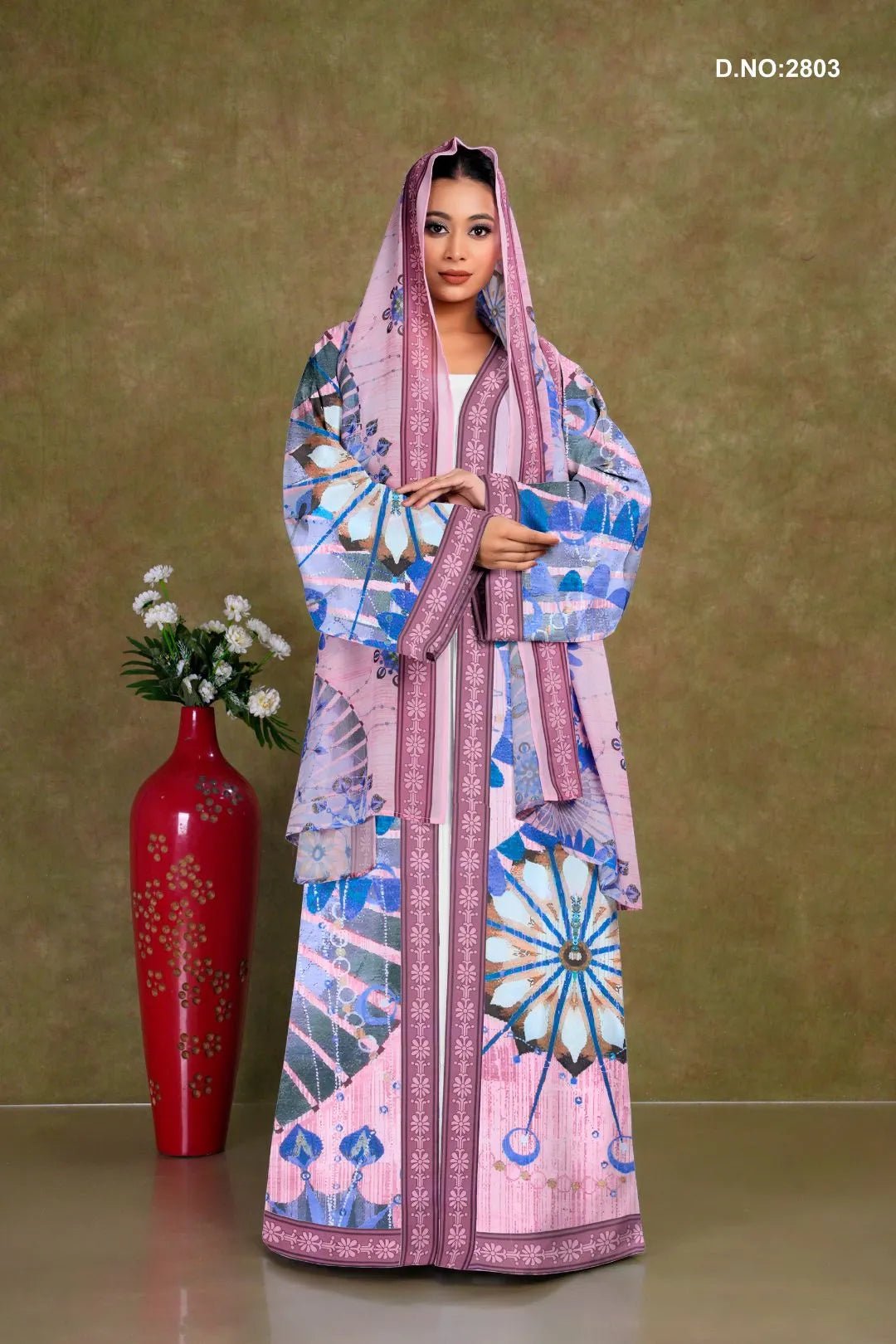 Weightless Chiffon Shrug with Geometric Florals - غاجي والا إكسبورت Gajiwala Export