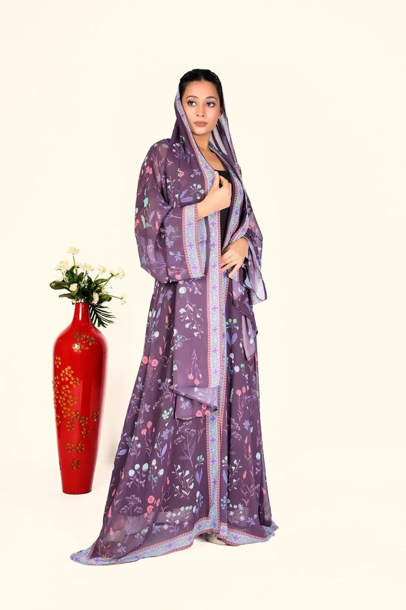 Weightless Chiffon Shrug with Soft Pastel Florals - غاجي والا إكسبورت Gajiwala Export