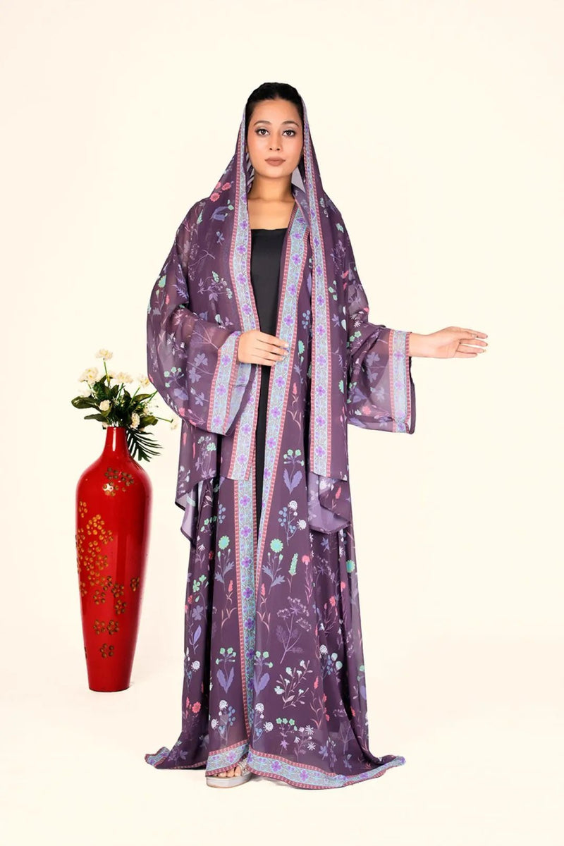 Weightless Chiffon Shrug with Soft Pastel Florals - غاجي والا إكسبورت Gajiwala Export