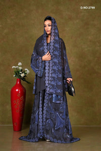 Weightless Chiffon Shrug with Swirling Floral Design - غاجي والا إكسبورت Gajiwala Export