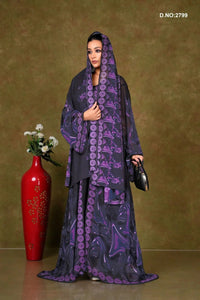 Weightless Chiffon Shrug with Swirling Floral Design - غاجي والا إكسبورت Gajiwala Export