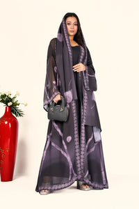 Weightless Georgette Shrug in Black and Plum Mist - غاجي والا إكسبورت Gajiwala Export