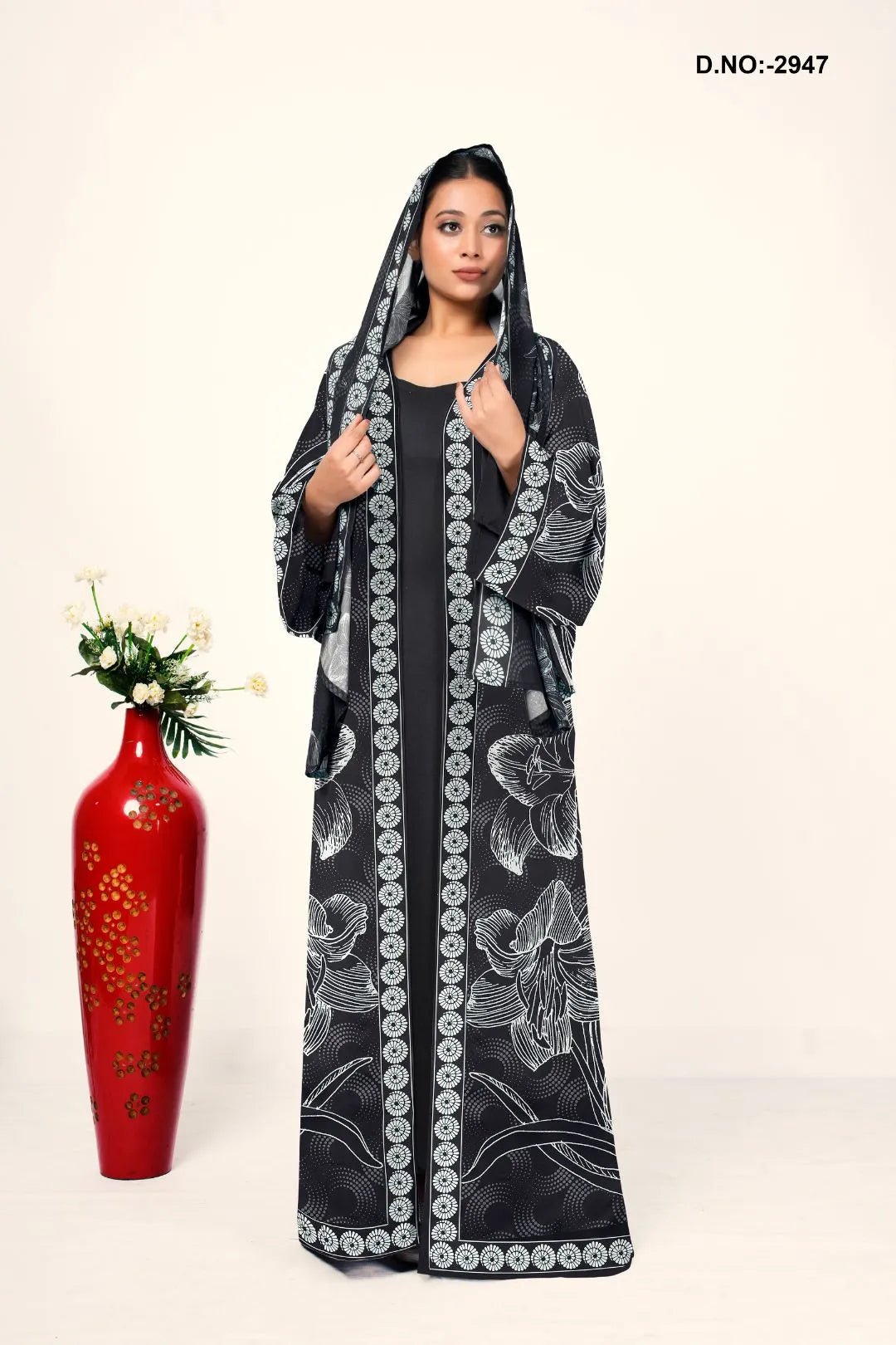 Weightless Georgette Shrug in Black For Women - غاجي والا إكسبورت Gajiwala Export