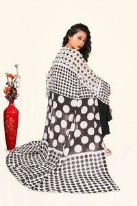 Weightless Shrug in Monochrome Dot Symphony - غاجي والا إكسبورت Gajiwala Export