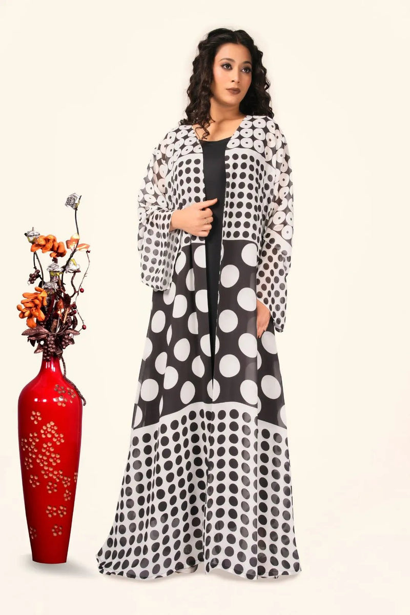 Weightless Shrug in Monochrome Dot Symphony - غاجي والا إكسبورت Gajiwala Export