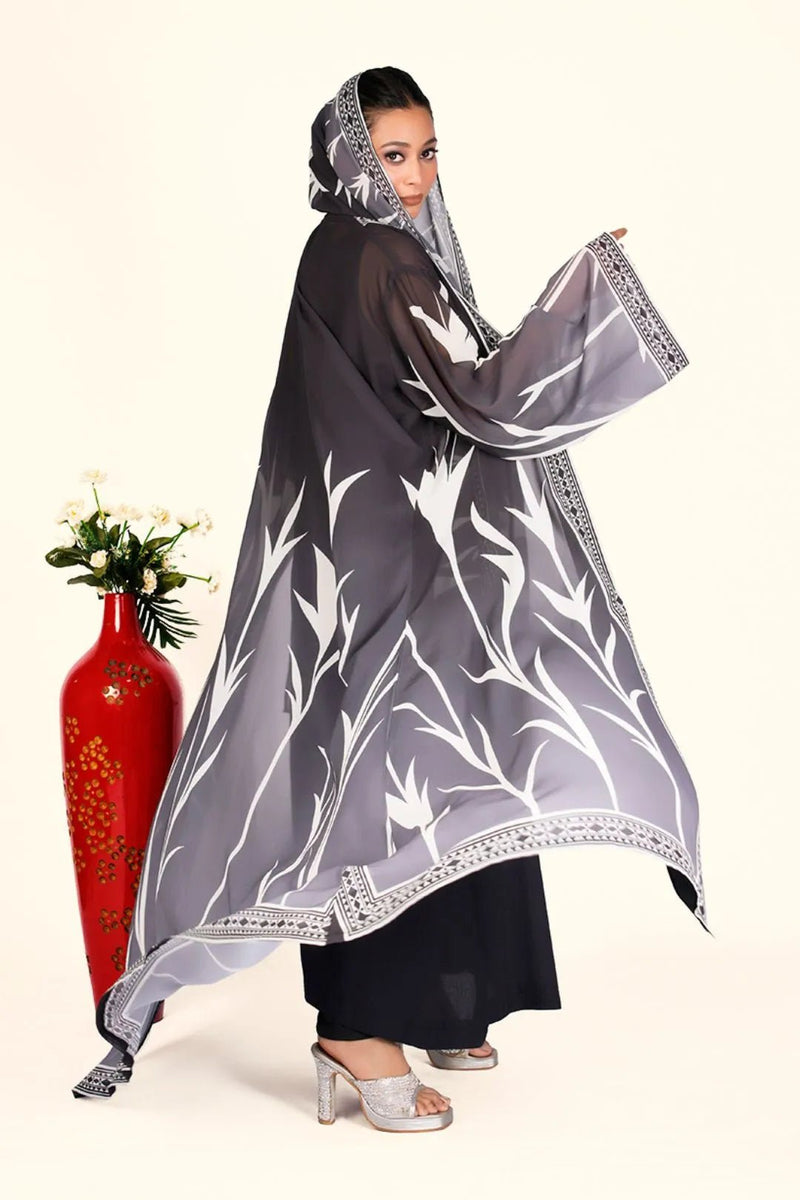 Weightless Shrug in Monochrome Leaf Elegance - غاجي والا إكسبورت Gajiwala Export