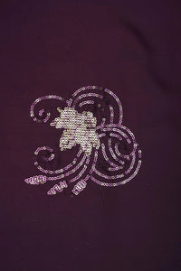 Wine Fabric with Lavender Sequin Swirl Motifs - غاجي والا إكسبورت Gajiwala Export