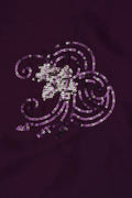 Wine Fabric With Spangle Sequins Swirl Embroidery - غاجي والا إكسبورت Gajiwala Export