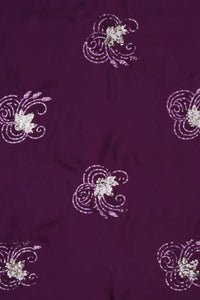Wine Fabric With Spangle Sequins Swirl Embroidery - غاجي والا إكسبورت Gajiwala Export