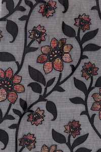 Woven Metallic Floral Vine on Sheer Gray fabric- غاجي والا إكسبورت Gajiwala Export