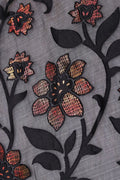 Woven Metallic Floral Vine on Sheer Gray fabric- غاجي والا إكسبورت Gajiwala Export